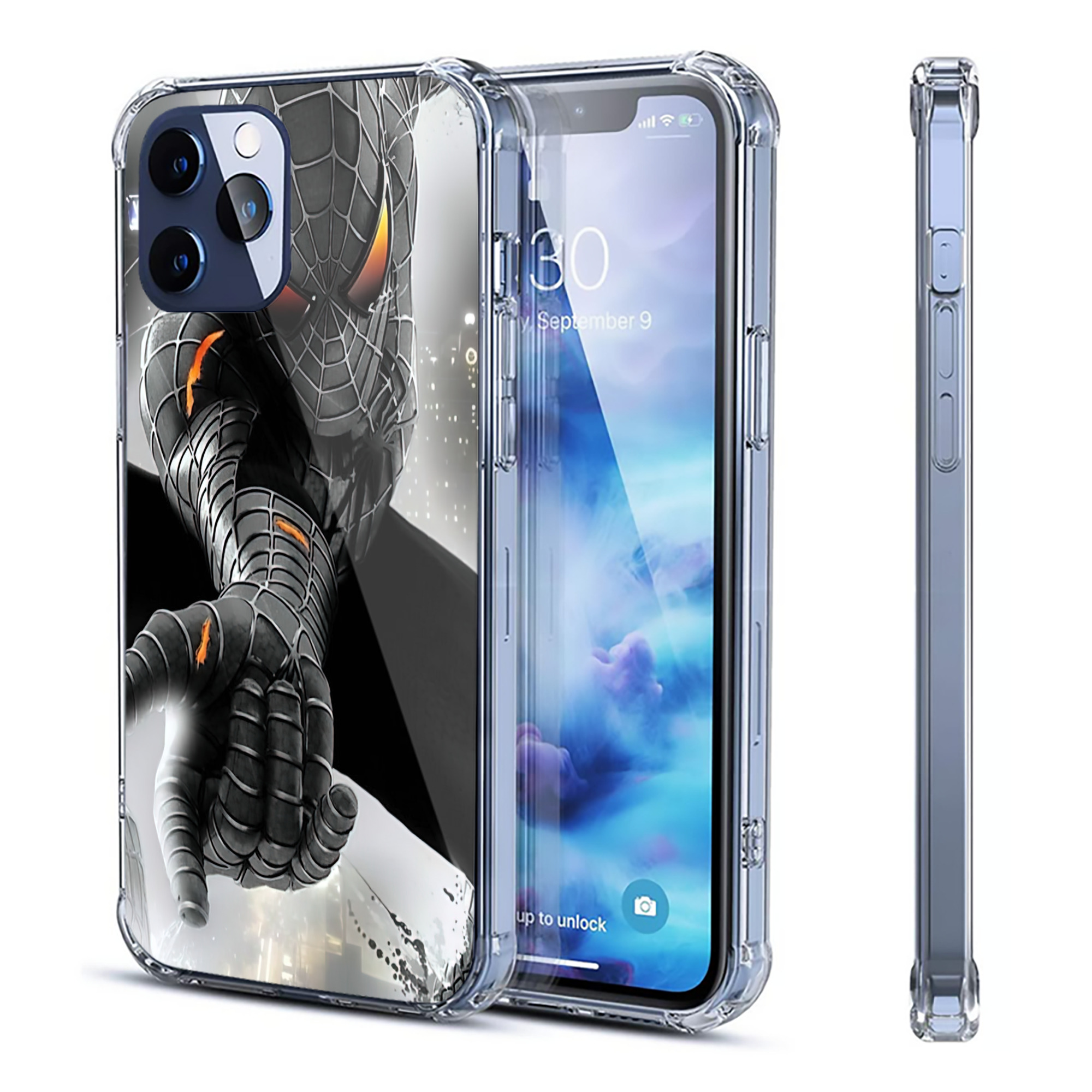 （画像用） Spider Man スパイダーマン 【iPhone 12シリーズ対応】透明スマホケース（クリアソフトケース）
